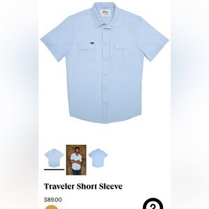 Snap Light Blue Short-Sleeve Button-Down Work Shirt